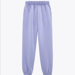 Violet plush sweatpants from Zara